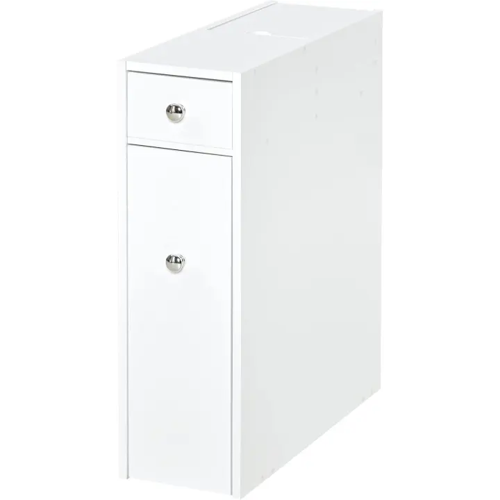 Estrecho 2 Cajones y Compartimiento Superior Tapa Lavabo Ducha 17x48x58 cm Blanco - 1