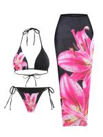 Nuevo estilo sexy traje de baño de tres piezas Charm Lily edición impresa personalizada - details 3