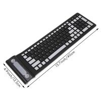 Teclado Inalámbrico Portátil de Silicona Suave Flexible, Impermeable, Lavable con Receptor USB para PC, Tablet, Laptop - details 3