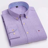 Camisa Casual de Algodón Puro para Hombres Manga Larga, Cuadros, Estilo Oxford, Talla Grande - details 13