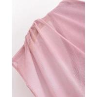 Vestido corto de manga nueva para mujer con cuello redondo y estampado de malla fruncida, dobladillo asimétrico, corte en A, vestidos de verano para estampado, dobladillo, corte, , - details 10