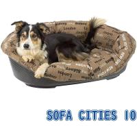 Ferplast Cojín para Cama de Perros y Gatos SOFÁ Cojín 10 Funda Acolchada para Cama de Animales Tipo Cesta de plástico, Algodón Lavable, Regulable con cordón elástico, 96 x 71 x h 32 cm Marrón - details 1