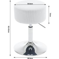 Taburete de Maquillaje Redondo Pequeño Giratorio de Altura Ajustable Taburete Bar Bajo PU para Tocador, Dormitorio, Oficina en Casa y Salón Blanco, BH14ws-1 - details 45