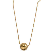 Collar de Acero Inoxidable Redondo 316L con Colgante de Bola Cadena de Serpiente - details 4