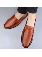 Zapatos Casuales de Cuero para Hombres Primavera-Verano 2025 Cómodos, de Primera Calidad, Perforados con Agujeros, Estilo Casual para Mediana Edad - details 10