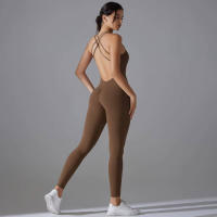 Hamidou-body de Yoga elástico, ropa de gimnasio, ropa deportiva de realce, mono de entrenamiento sin espalda, conjunto de Yoga de alta elasticidad para gimnasio - details 6