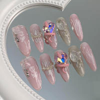Uñas Falsas Hechas a Mano con Diamantes de Imitación Fácil de Aplicar, Fácil de Quitar - details 1
