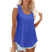 BUNO-2025 Novedad de verano, camisas para mujer, cuello redondo, sin mangas, Color sólido, camisetas sin mangas informales holgadas, blusas blancas para fiesta en la playa, camisas para mujer - details 18