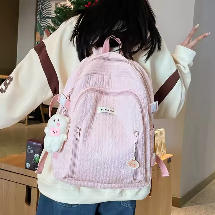 Mochila Escolar de Nylon de Alta Gama Impermeable para Estudiantes de Secundaria - 1