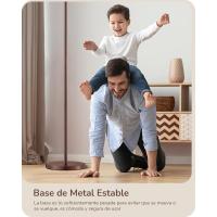 Lámpara de Pie Minimalista Pantalla de Lino Beige, Bombilla LED, Ajustable para Dormitorio, Salón, Oficina Dorado - details 16