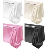 Mantel rectangular de satén, mantel liso brillante, blanco, rosa, cubierta de mesa de Color sólido, suministros para fiesta de boda, decoraciones de mesa - details 7