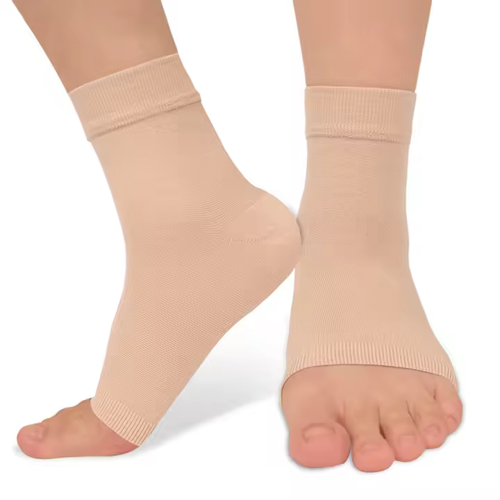 Tobillera de compresión para hombre y mujer, manga de soporte para esguince, tendinitis de Aquiles, fascitis Plantar, pie lesionado, 1 par - 1