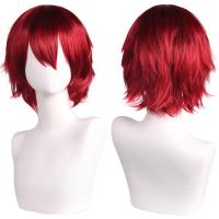 Pelucas sintéticas rectas cortas universales, extensión de cabello falso, peluca colorida para Cosplay, pelucas de fiesta de Anime rojas en capas, juego de rol - details 24