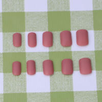 Parches de Uñas Falsas Mate Rosa Herramienta de Beléz para Manicura DIY Color Puro Estilo Coreano - details 2