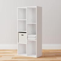 7 compartimentos, estante de oficina, librería, salón, dormitorio, cubo, Blanco, 50 x 24 x 106 cm - details 5