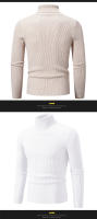 Suéter informal para hombre y mujer, jersey básico elástico de cuello alto, ajustado, cómodo, de punto, para primavera y otoño - details 11
