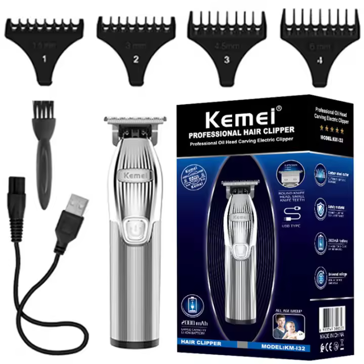 Kemei-cortadora de pelo inalámbrica profesional para hombres, máquina eléctrica de corte de pelo, recargable, Original - 1