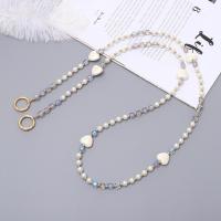 Bolso bandolera con cadena para teléfono con parche de cuentas, cadena antipérdida, correa cruzada para teléfono móvil, dulce corazón de amor, correas para el cuello para teléfono - details 13
