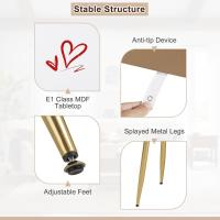 Tocador Maquillaje con Espejo de Luz Regulable en 3 Niveles, Tocador con 3 Cajones, Escritorio Grande 100x40 cm, Silla Ajustable en Respaldo de Terciopelo, Blanco+Crema+Dorado, MB6105ws - details 16