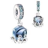 Colgante de Abalorio de Octopoño de Mar Profundo de Plata de Ley 925 Nueva Joyería de Verano 2024 para Pulsera Original DIY - details 1