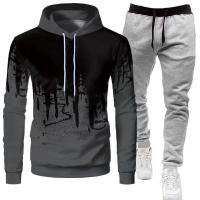 Primavera y otoño, ropa deportiva informal con capucha de Color sólido para hombre, conjunto de moda ajustado para parejas 2025 - details 11