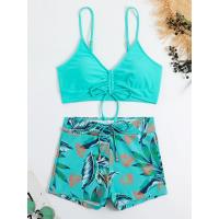2025 Bikini traje de baño con cordón mujeres pantalones cortos de cintura alta traje de baño femenino acolchado traje de baño natación ropa de playa verano - details 35