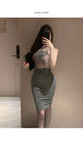 Lencería sexy nuevo 2024 vestido perspectiva malla profundo v pecho expuesto falda ajustada fetiche vestido largo látex sexy trajes xxx - details 2