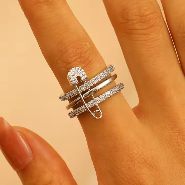 Anillo tricolor desmontable de moda para dama, regalo para dama, regalo de cumpleaños, regalo de Navidad - 1