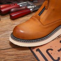 Cuero genuino de alta gama, piel de vaca de primera capa, transpirable, botas de hombre con suela blanda, zapatos de piel de vaca pura. - details 11