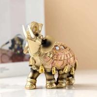 Estatua dorada de la suerte, estatuilla de riqueza, regalo, decoración del hogar, escultura de elefante Feng Shui - details 3