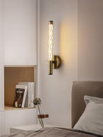 Lámpara de pared LED ahuecada minimalista moderna, lámpara de pared de fondo dorada para dormitorio, iluminación interior, nueva - details 0