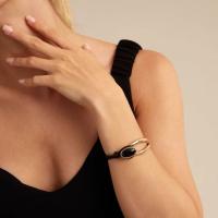 UNOde50-Joyería de la suerte hecha a mano, pulsera de cuero y cristal con diseño exclusivo para mujer - details 1