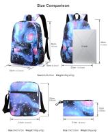 Mochila con estampado de estrella de fútbol Messi, mochila ligera y sencilla para estudiantes de secundaria, 3 piezas - details 0