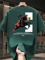 Camiseta Gráfica de Algodón Cintento Manga Corta, Estampado Grueso ""L"", Cuello Redondo, Ajuste Regular para Outfit Casual y Actividades al Aire Libre Ropa Versátil, Impresión Vibrante - details 3