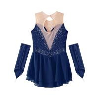 Niños artístico patinaje artístico danza con guantes brillantes Rhies m gimnasia leotardo vestido de tutú de ballet lírico - details 3