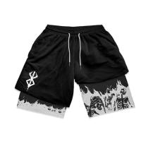Pantalones Cortos de Compresión Y2K con Estampado de Calavera Ropa de Gimnasio 2-en-1 para Hombres - details 5