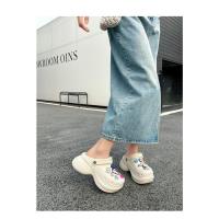 Zapatillas de plataforma con agujeros para mujer, a la moda, con suela de EVA suave, estilo bolsa de plata, zapatillas geniales. - details 34