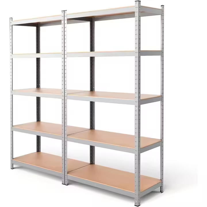 Estanterias Almacenaje, 180 x 90 x 40 cm, Metalicas, Galvanizadas, Material MDF, para Hogar, Trastero, Garaje, 5 Baldas Ajustables, Carga Máxima 875 kg (2 Unidades) - 1