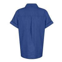 Camisa Simple y a la Moda para Mujer Algodón y Lino Informales, Clásicas con Manga Corta y Borlas - details 82