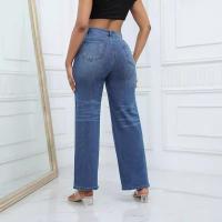 Vaqueros azules sueltos con agujeros para mujer, pantalones acampanados, moda 2025, cintura media para adolescentes - details 6