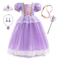Vestido de fiesta de cumpleaños de princesa púrpura para niñas pequeñas, disfraz de Halloween, Pascua, carvinal, vestido de fiesta de vacaciones para niñas - details 6