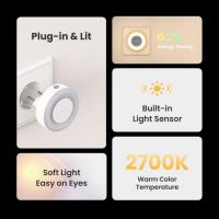 (Mini) Yeelight Sensor de luz enchufable luz nocturna Sensor de luz iluminación Color cálido 0,25 W baja potencia ahorro de energía 100-240 V enchufe de la UE - details 1
