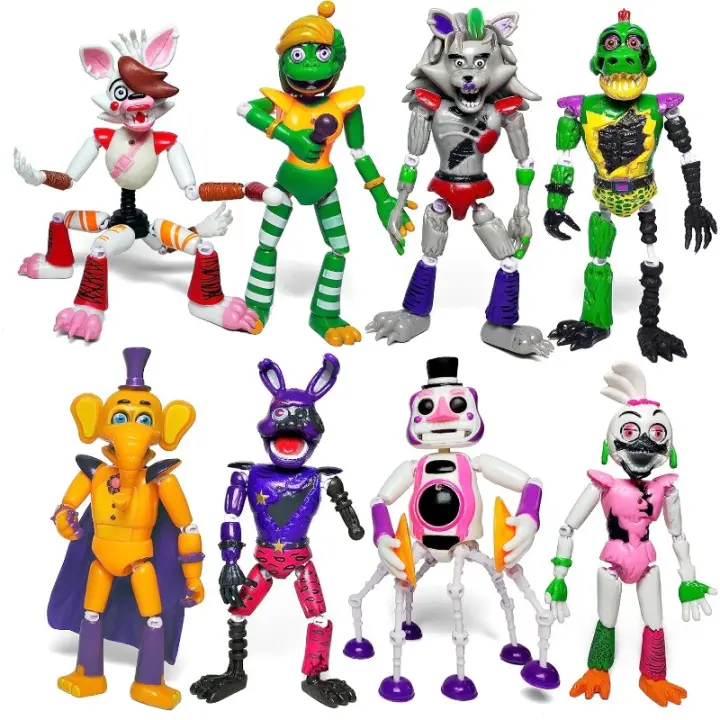 "Cinco noches de juguetes" | "Ultimate Custom Night"/"Moving Night" [bonnie, orville, Mangle, Gator, Rana feliz, Lobo Roxanne, Chica y el inconsciente batido] - 1