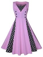 Vestido Retro Vintage de gran tamaño para mujer, Vestidos de fiesta de verano con estampado Rockabilly de los años 50 y 60, Vestidos tipo túnica, bata informal para mujer - details 8