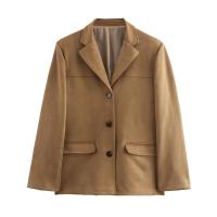 Chaqueta de mujer Chaquetas de dinero viejo Chaqueta de ante de cuero marrón Abrigo Chaqueta vintage de entretiempo Otoño Invierno Nuevo en prendas de vestir exteriores - details 1
