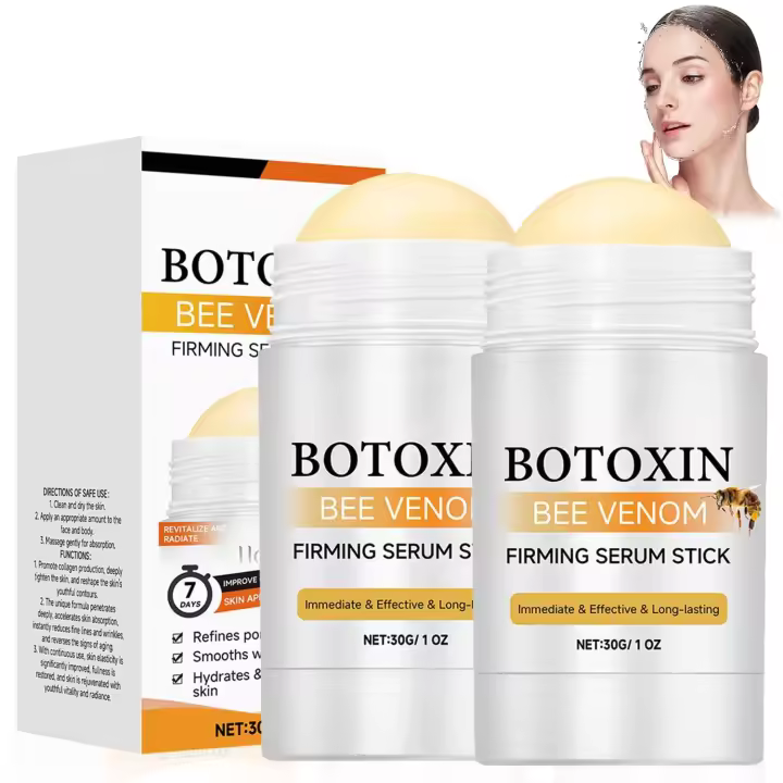 Barra de suero de abeja Botox, suero facial antienvejecimiento, barra de eliminación de arrugas de veneno de abeja, crema reafirmante avanzada y reductora de arrugas, 2 uds. - 1