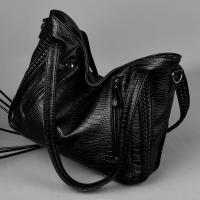 Bolso de mano de gran capacidad para mujer, bolso de hombro tipo bandolera de PU, diseño de cocodrilo retro, para uso diario - details 9