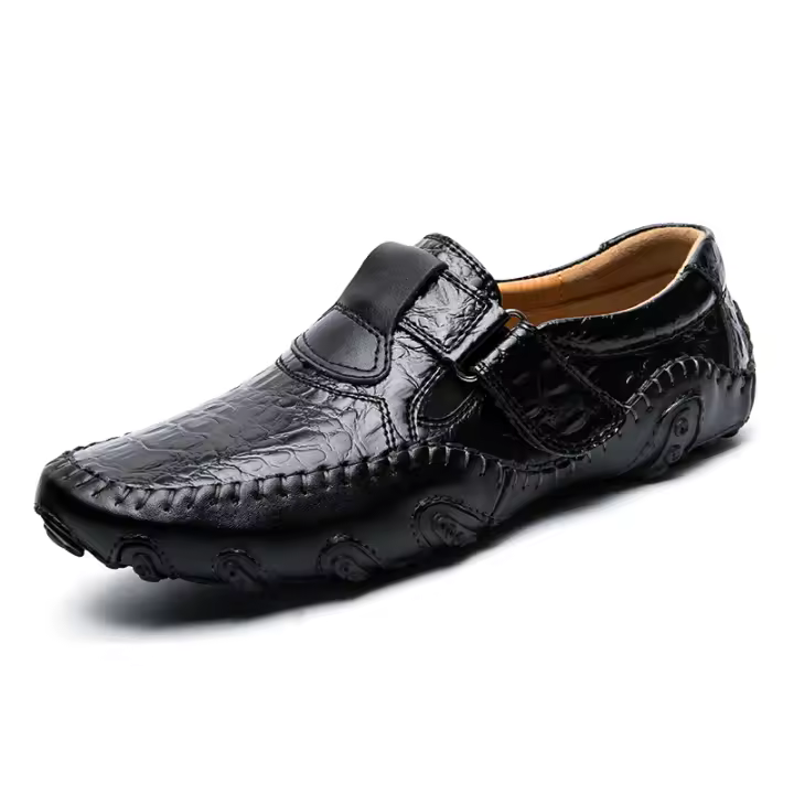 Mocasines para hombre de moda Slip Ons zapatos de barco para caminar de cuero hechos a mano antideslizantes ligeros - 1