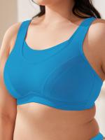 Sujetador deportivo de talla grande para mujer, color liso, holgado, cómodo y transpirable, adecuado para deportes y uso diario. - details 2