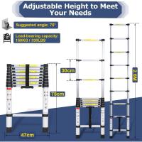 Escalera Telescópica de Aluminio de 5m Portátil, Desmontable, Antideslizante, Extensible, Multiusos, Carga de 150kg Mejoras del Hogar y Herramientas - details 96